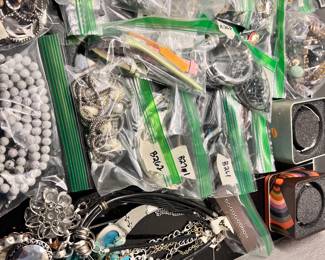 Bags of matched sets, necklaces, earrings, watches