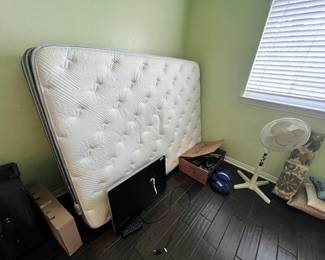 Full size mattress, fan, TV, OSU party supplies (in box)