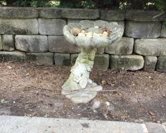 Concrete bird bath