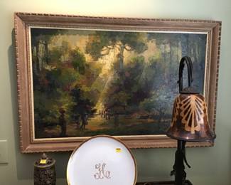 Oil painting/ table lamp