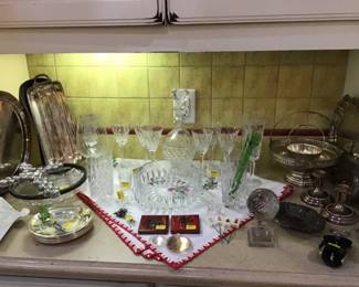 Crystal, and silver plate