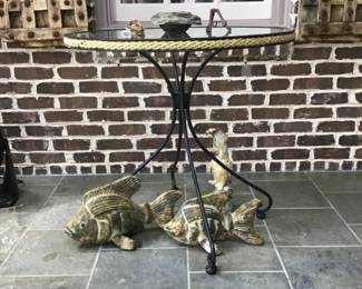 Glass top outdoor table