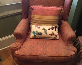 2 upholster wingback chairs