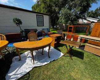 Desk and kitchen table are sold. All other furniture is still available.