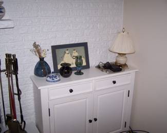 WHITE CABINET & MISC.