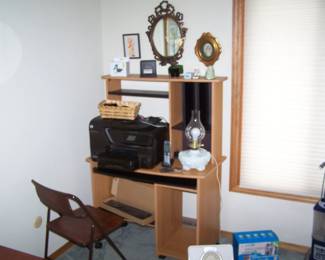 COMPUTER DESK, PRINTER & MISC.