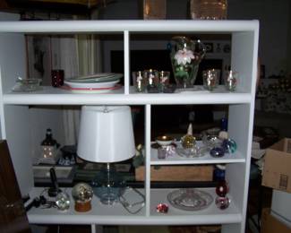 ANTIQUE WATER SET, LAMP & SMALLS