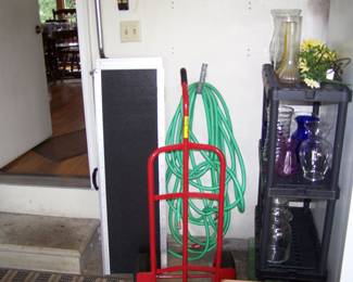 HAND TRUCK, HOSE, PORTABLE WHEELCHAIR RAMP &MISC.