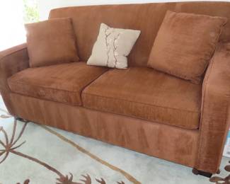 Brown sleeper sofa.