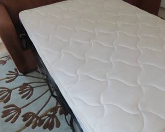Brown sleeper sofa.