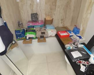Adult diapers and medical supplies.