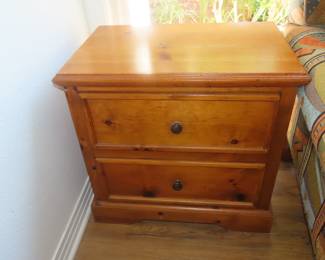 Two drawer pine night stand.