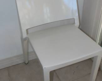 White metal chair,