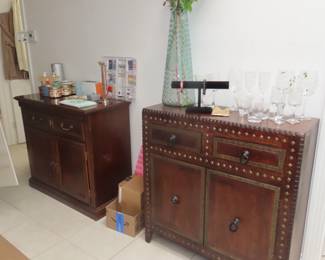 Hall cabinet with drawers and shelves.