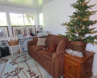 Sunroom, with Christmas decorations.