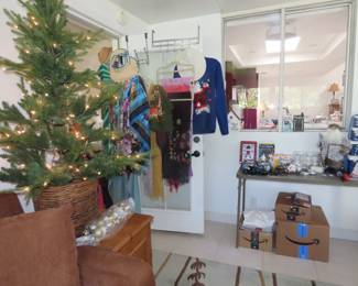 Christmas decorations, lightbulbs, batteries and flashlights.