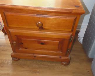 Two drawer pine night stand.