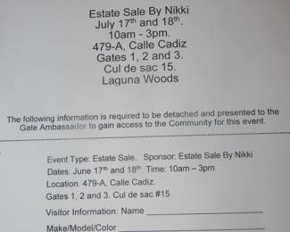 Gate clearance form.