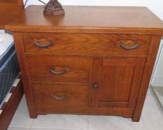 Dark oak washstand chest.