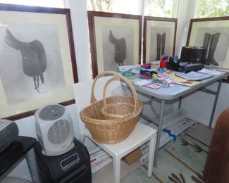 Baskets, fans, office supplies.