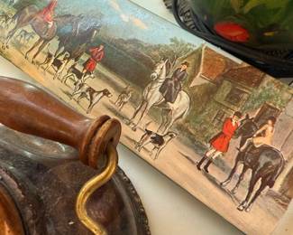 Long matchsticks with hunt scene