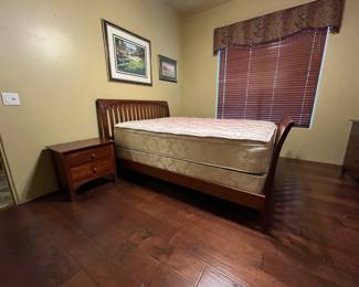 Ethan Allen Bedroom Set - Queen mattress and bed frame & 2 Nightstands — 2 ft 1.5 in W, 2 ft H, 1 ft 6.25 in D