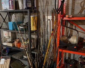 Fishing poles, and reels