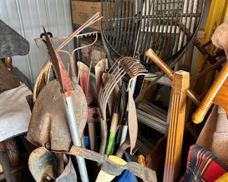 there is a wide variety of tools. Here is a small sample of the large quantity of hand and long handle tools for sale.