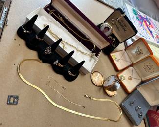 10K & 14K and sterling silver. (neither pocket watch has any significant metal content)