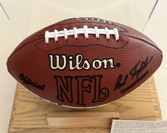 Bottom side of the Dan Marino autographed football.