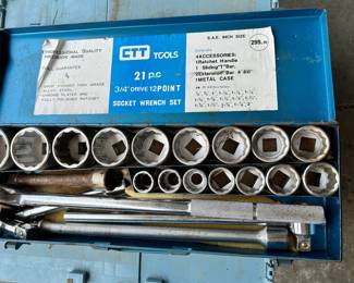 21 pc 3/4"Drive 12 point CTT Tools Socket Wrench Set.