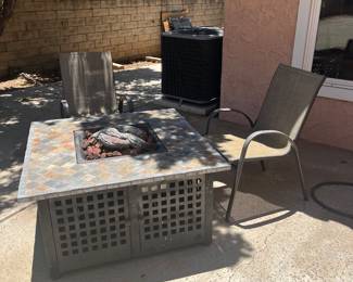 fire pit... there are 2 additional matching chairs.
