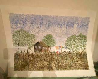 Original Signed NJ Woods 22”x30” “Women’s Work”