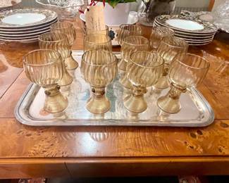 Set of 8 Blown Italian Wine Glasses