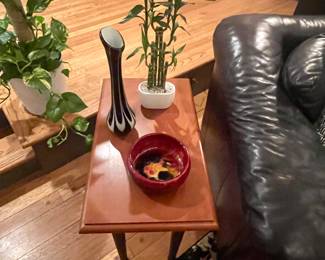Pair of Contemporary Side Tables with Iron Legs