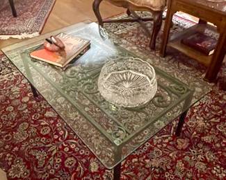 Beautiful Iron Glass Top Coffee Table
