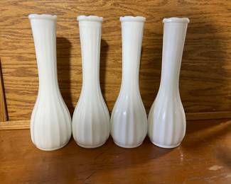Milk glass vases