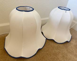 Custom blue and white 100% silk lampshade set