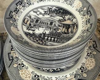 Royal Daulton brown willow set