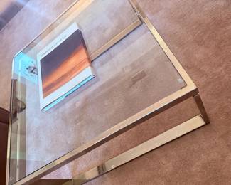 Contemporary glass and chrome table