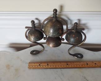 Antique Brass Sleigh Bells, 8" W, 7" T