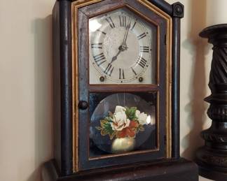 Antique Seth Thomas 8 Day Cottage Clock 16" T, 11.5" W Runs and Stops.