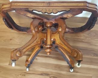 Low Antique Victorian Marble Top Table, 30" x 22" 18"H