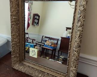 Antique Frame with Mirror, 22x26" Over painted Gold