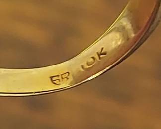 Gold Monogram Ring Vintage, Marked 10K 5.3g Size approx 10.75