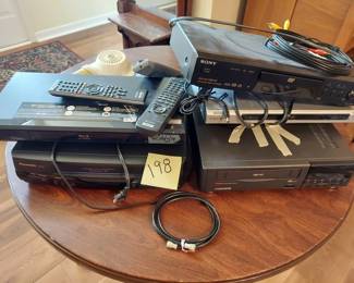 Sony Blue Ray Player, Sony DVD, 2 VHS Players