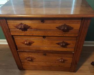 Late Victorian 3 Drawer Chest of Drawers 28.5" W, 15"D, 31" T