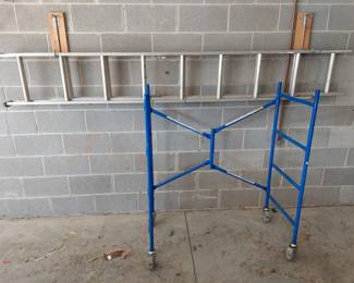 Warner Portable Scaffold PS48 and Aluminum ladder