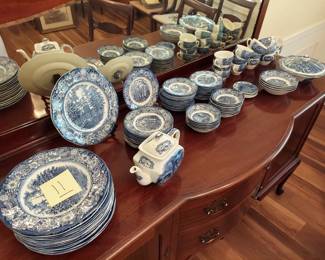 Liberty Blue China Set, Colonial Designs Made in England