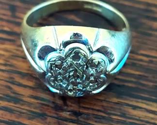 Gold Ring, Vintage, Marked 10K 7g total weight, Size approximately 10.75